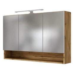 Held SefaBadezimmer : Spiegelschrank, Waschtischschrank, Säulenschrank - Eiche/Weiß