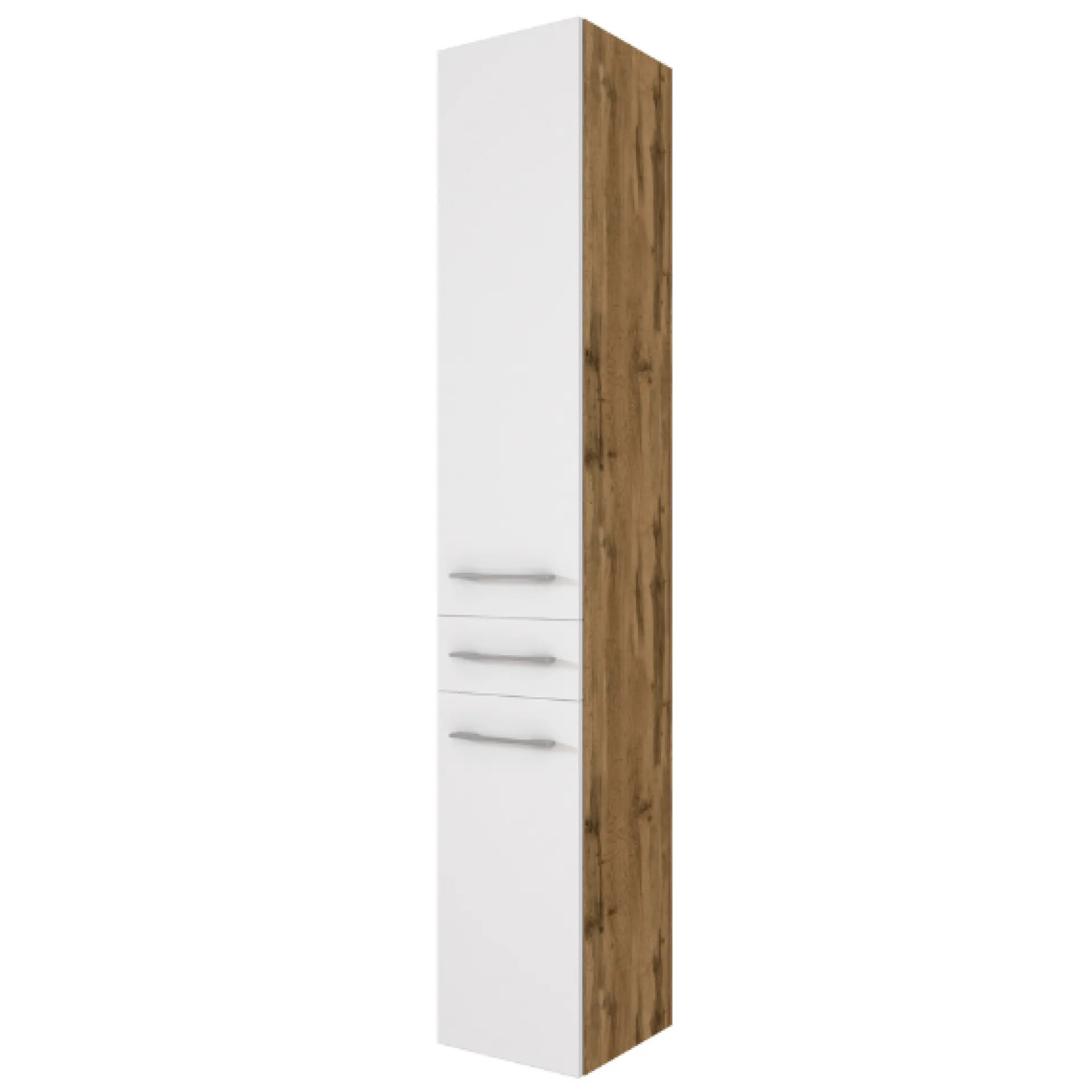 Held SefaBadezimmer : Spiegelschrank, Waschtischschrank, Säulenschrank - Eiche/Weiß