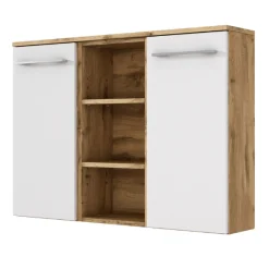 Held SefaBadezimmer : Spiegelschrank, Waschbeckenschrank, Säulenschrank, Ablageschrank - Eiche/Weiß