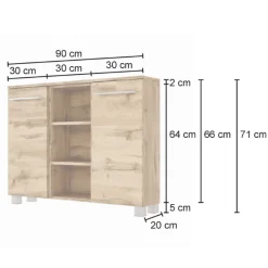 Held SefaBadezimmer : Spiegelschrank, Waschbeckenschrank, Säulenschrank, Ablageschrank - Eiche/Weiß