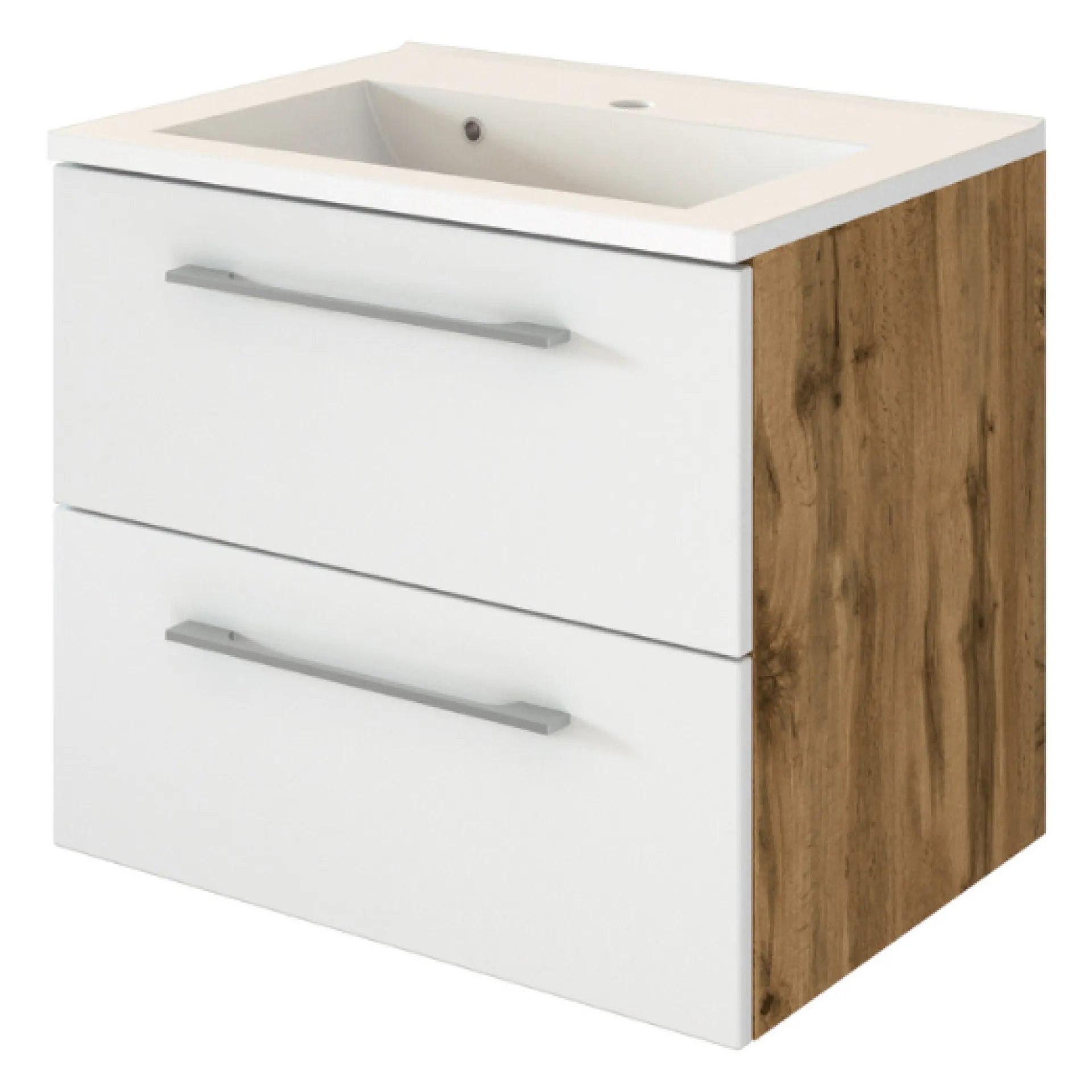 Held SefaBadezimmer : Spiegelschrank, Waschtischschrank, Säulenschrank, Regal - Eiche/Weiß