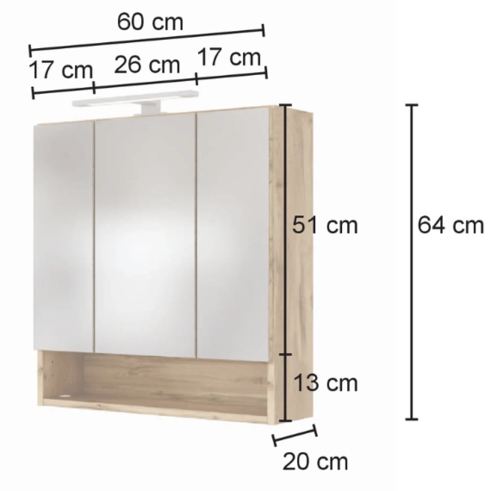 Held SefaBadezimmer : Spiegelschrank, Waschtischschrank, Säulenschrank, Regal - Eiche/Weiß