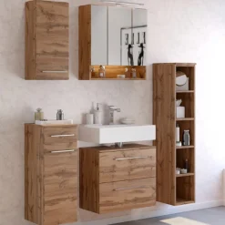 Held SefaBadezimmer : Wandschrank, Spiegelschrank, Waschbeckenunterschrank, Regal - Eiche