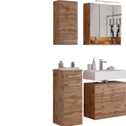 Held SefaBadezimmer : Wandschrank, Spiegelschrank, Waschtischunterschrank - Eiche