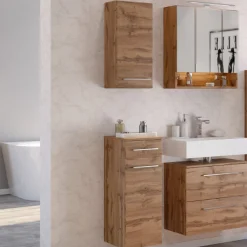 Held SefaBadezimmer : Wandschrank, Spiegelschrank, Waschtischunterschrank - Eiche