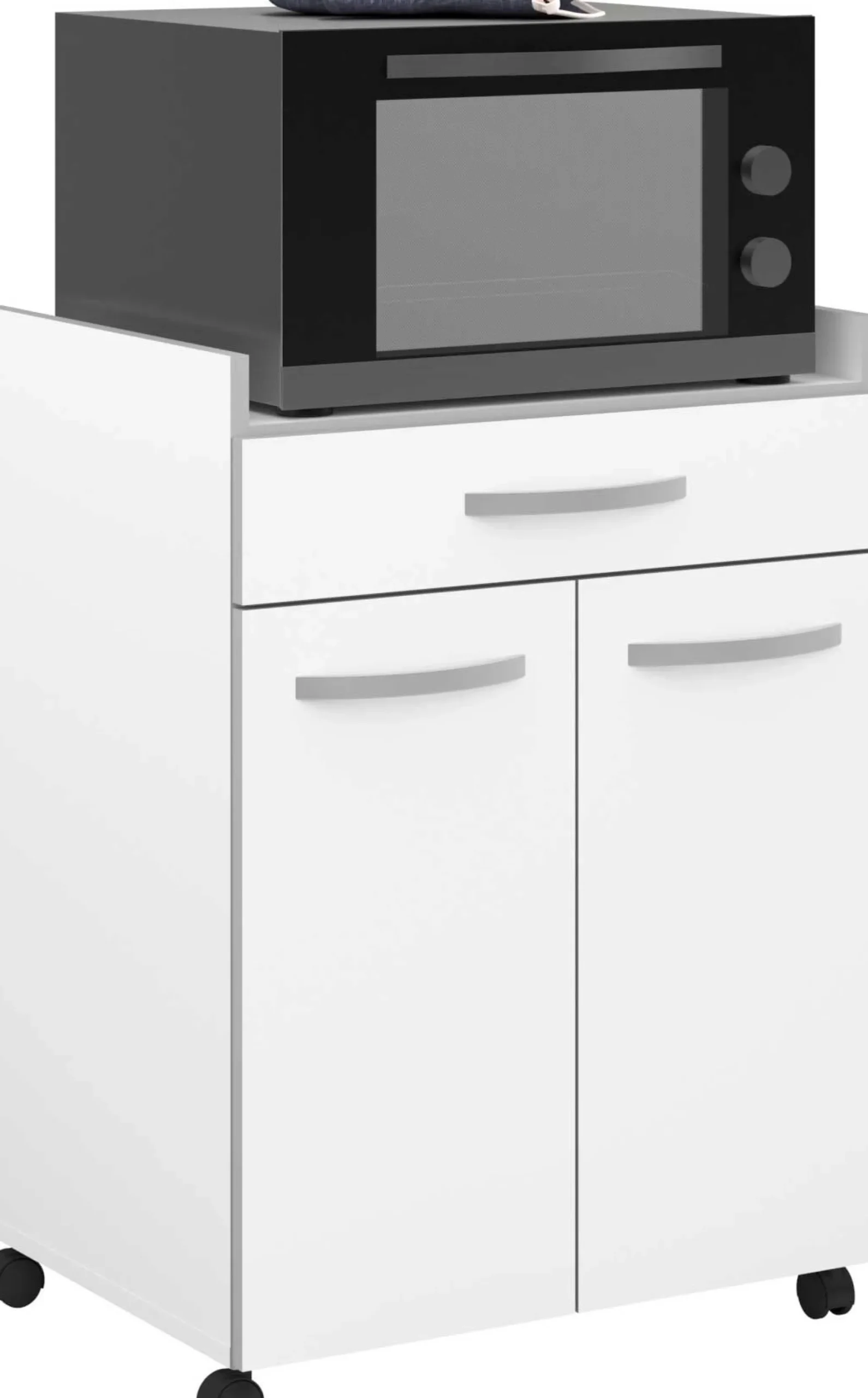 Seitenschrank mit Rollen Smoothy Weiß