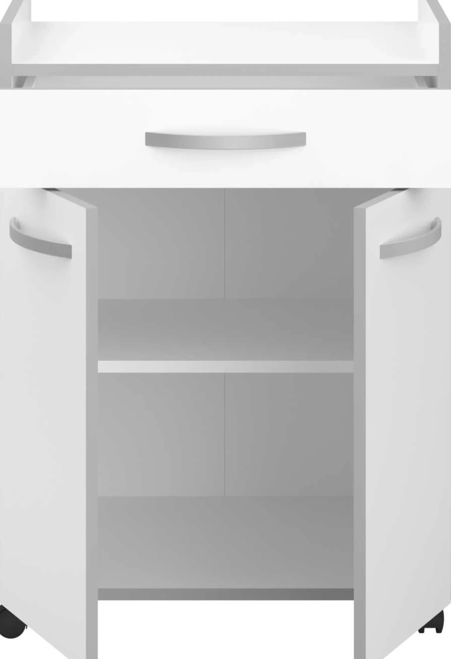 Seitenschrank mit Rollen Smoothy Weiß