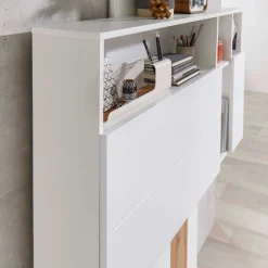 Emob Sekretär Inovo 120cm 1 Tür - weiß/Eiche