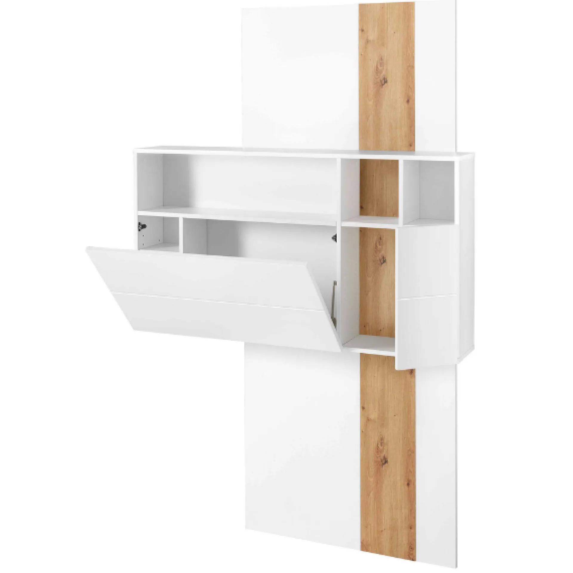 Emob Sekretär Inovo 120cm 1 Tür - weiß/Eiche