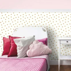 RoomMates Selbstklebende Tapete Gold Dot