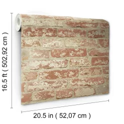 RoomMates Selbstklebende Tapete Red Brick