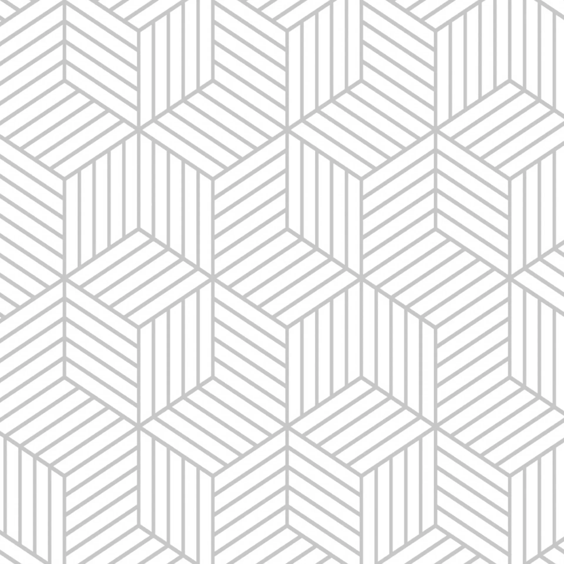 RoomMates Selbstklebende Tapete Striped Hexagon - weiß/grau