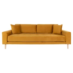 House Nordic Senfes 3-Sitzer-Sofa aus Samt mit Kissen