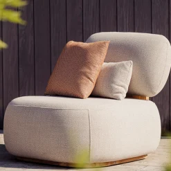 Gescova Sessel Ruby für den Außenbereich von - Teakholz und - 90x95x80 cm
