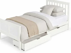 Set aus 2 Aufbewahrungsschubladen - 95x51x20cm - massivem Kiefernholz - weiß