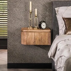 Set aus 2 Nachttischen Welle Mangoholz