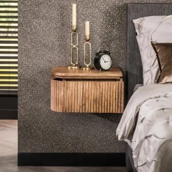 Set aus 2 Nachttischen Welle Mangoholz