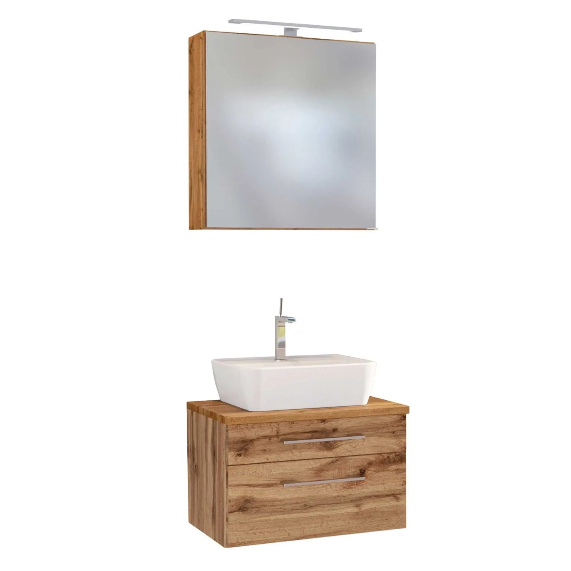 Held Set aus Waschbecken und Spiegelschrank Dasa 60cm - Eiche wotan