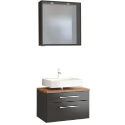 Held Set aus Waschtischunterschrank und Spiegel Dasa 60cm - graphit/matt