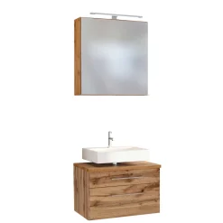 Held Set aus Waschtischunterschrank und Spiegelschrank Dasa 60cm - Eiche wotan