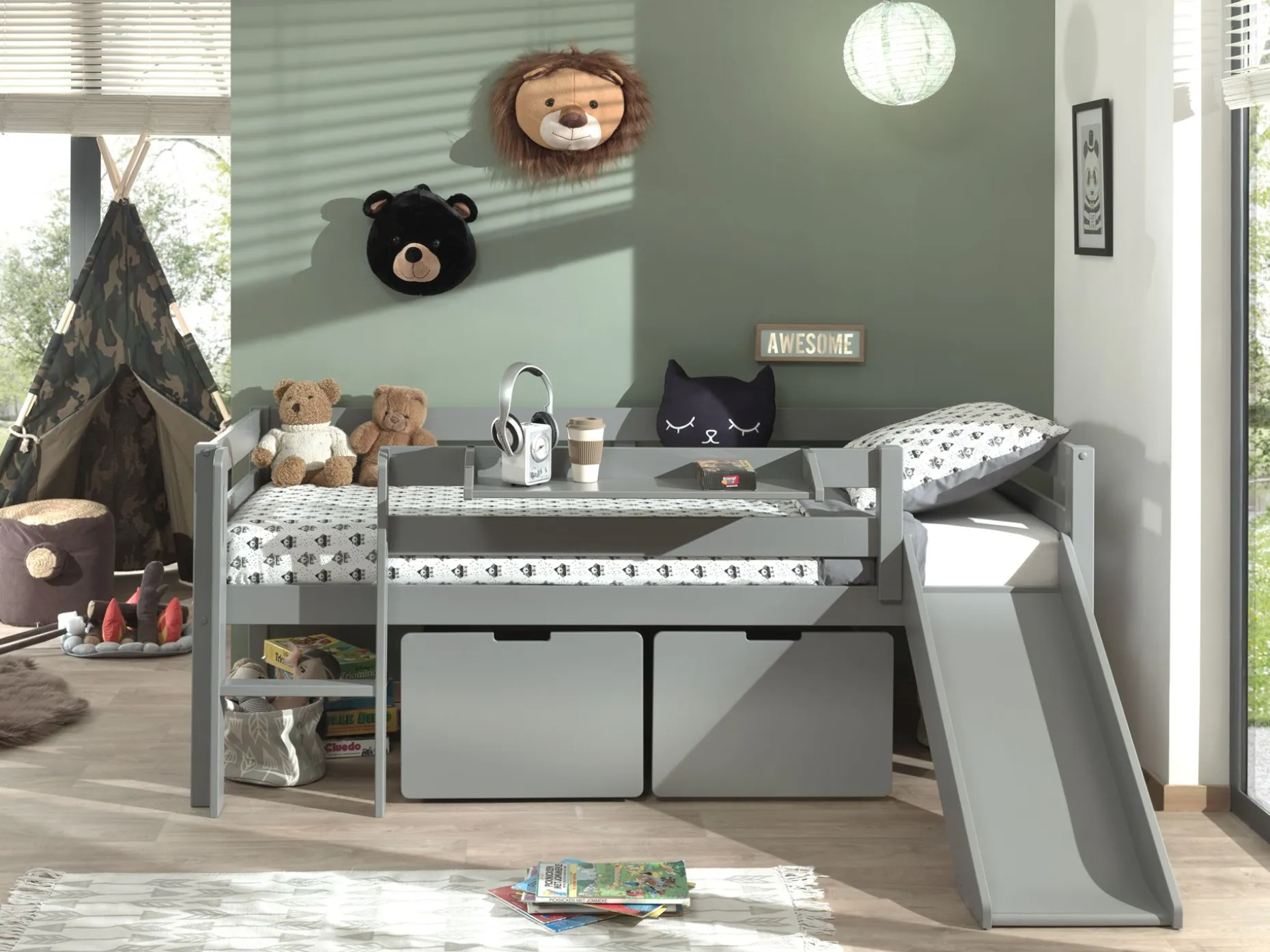 Set mit 2 Schubladen Pip - grau