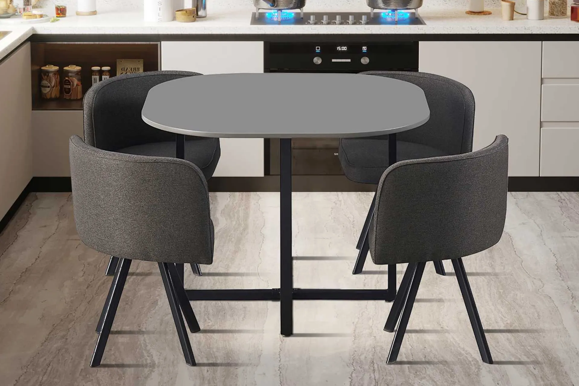 Rousseau Set Tisch und Stühle Eva | 100 x 100 x 75 cm |