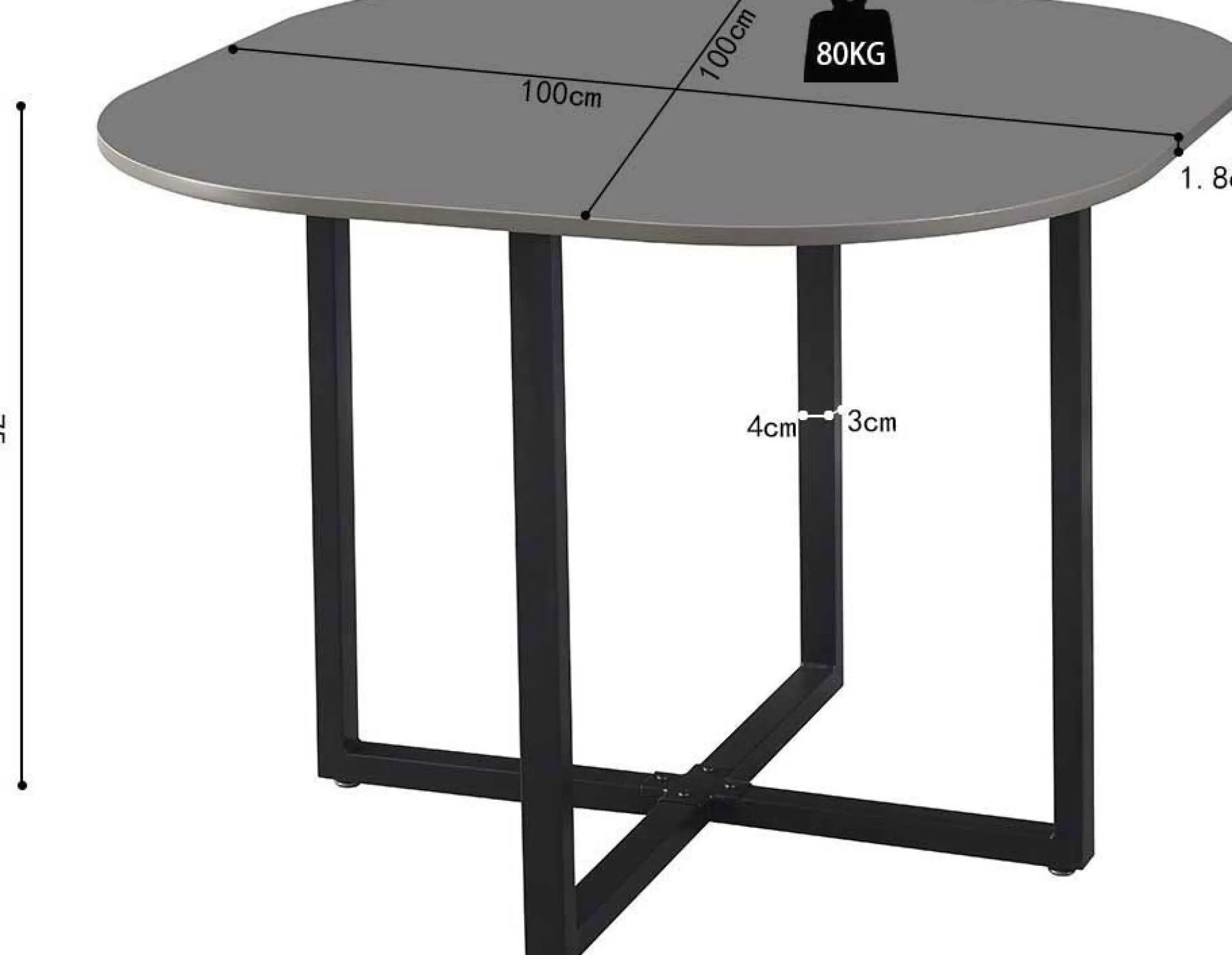 Rousseau Set Tisch und Stühle Eva | 100 x 100 x 75 cm |