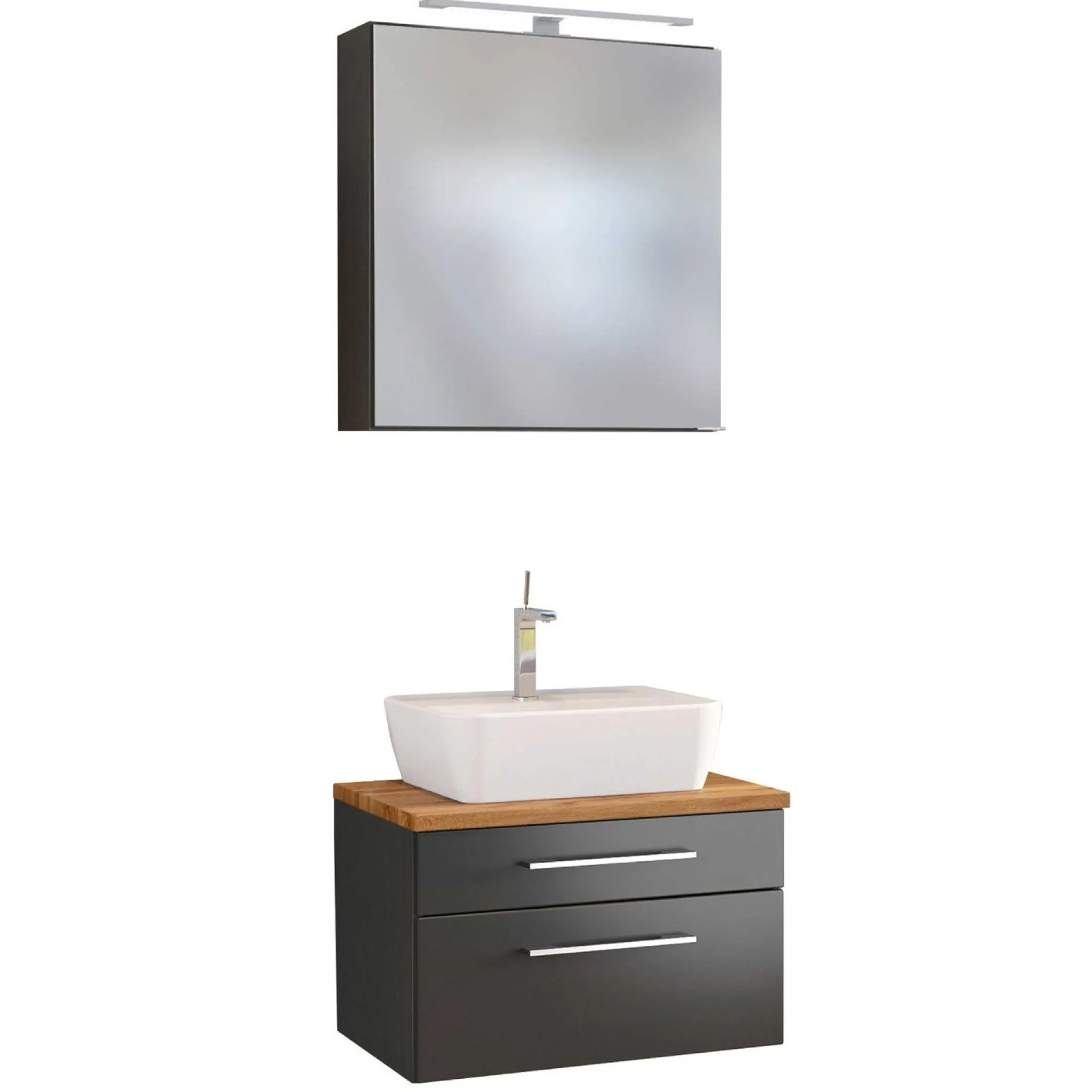 Held Set Waschtisch und Spiegelschrank Dasa 60cm - graphit/matt