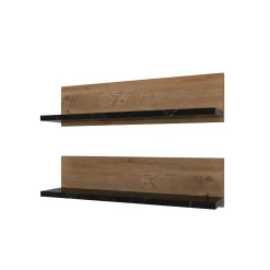 Shelf Wandregal | 100 % MELAMIN | Atlantische Kiefer, Schwarz