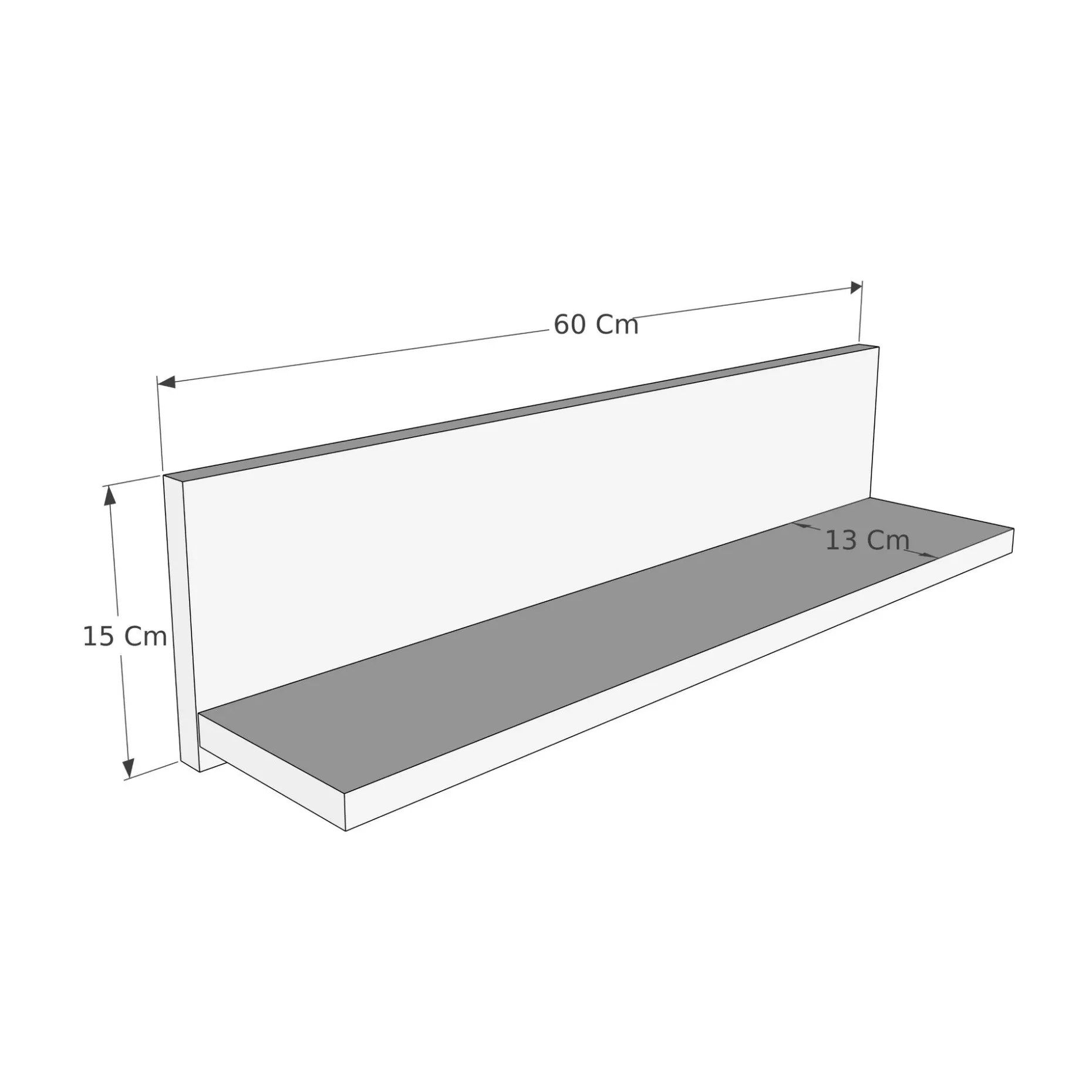 Shelf Wandregal | 100 % MELAMIN | Atlantische Kiefer, Schwarz
