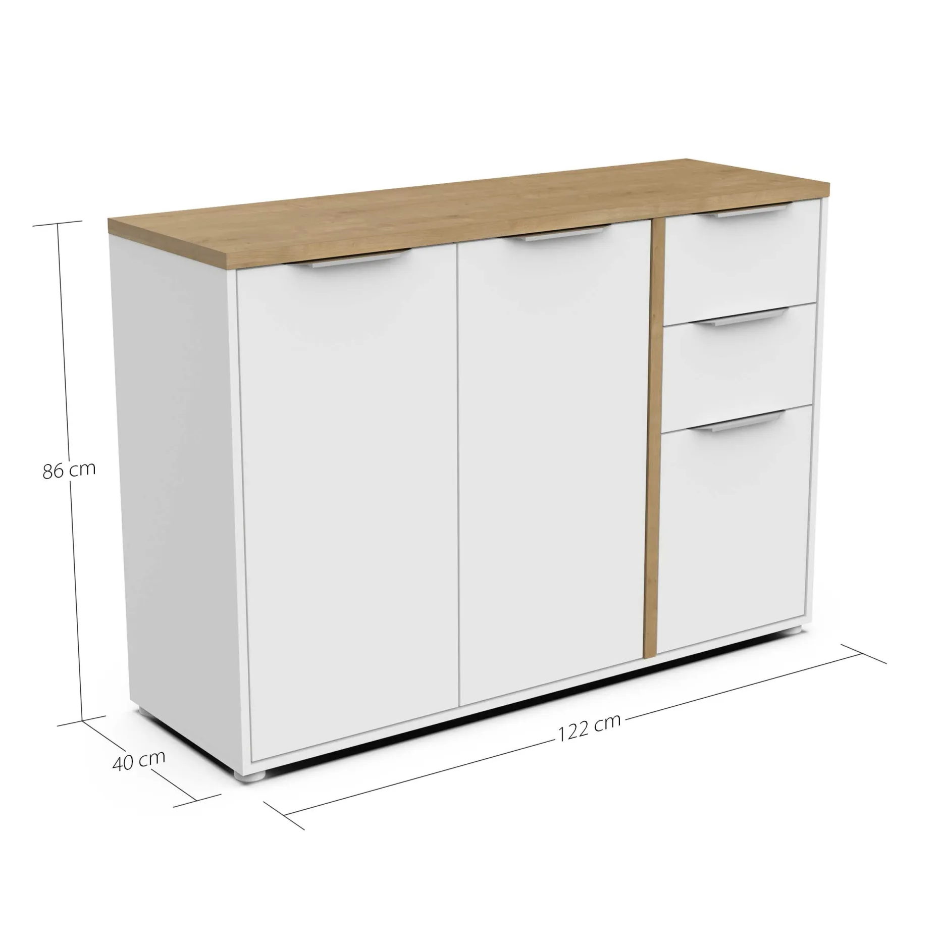 Sideboard Access | 121,5 x 39,6 x 85,6 cm | Weiß