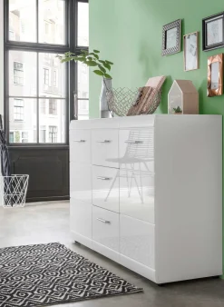 Sideboard Allan 144cm mit 2 Türen und 3 Schubladen - weiß