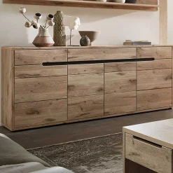 Sideboard Bellini 185cm 3 Schubladen und 3 Türen - Eiche/anthrazit