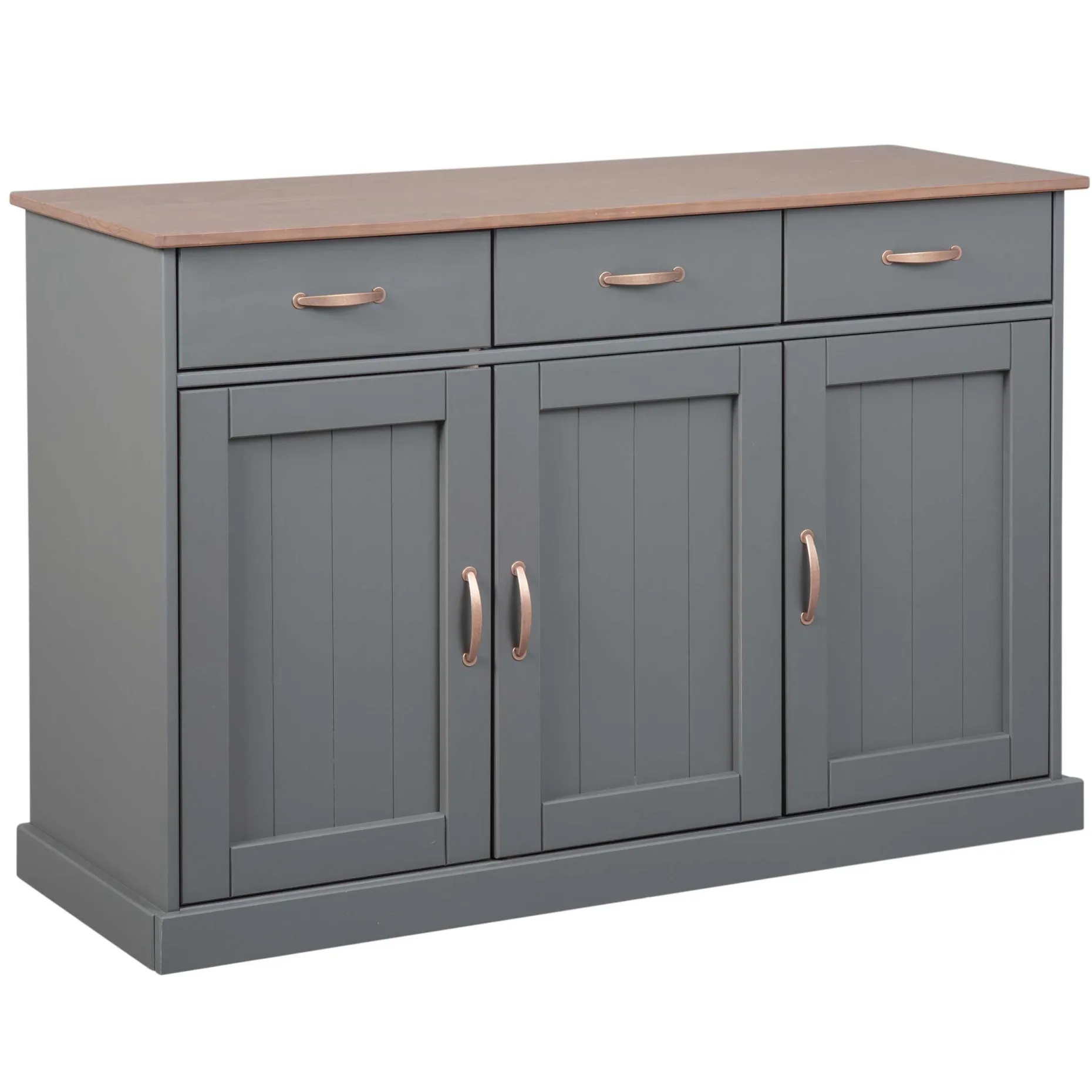 Sideboard Cerci 131cm mit 3 Türen und 3 Schubladen - grau