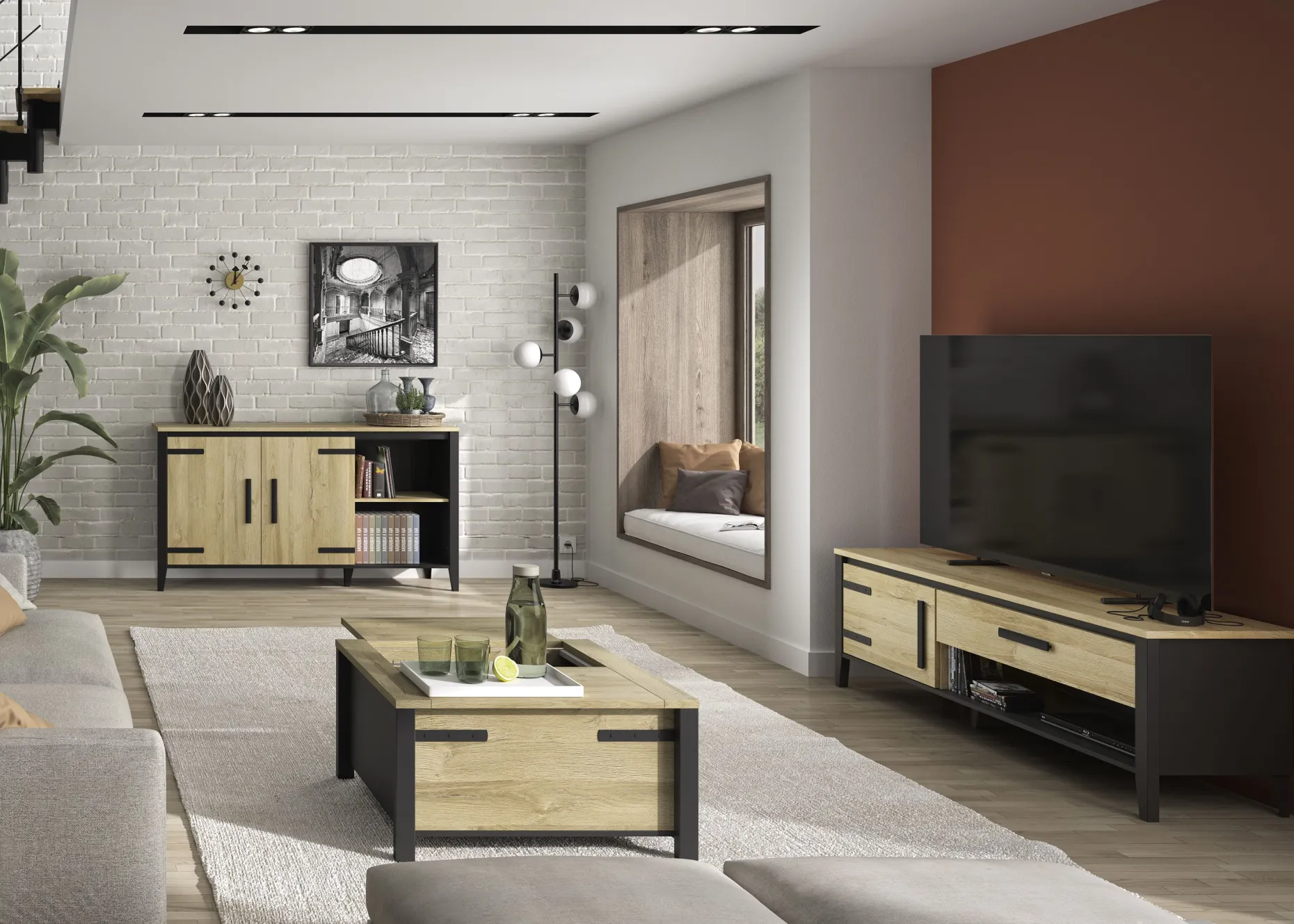 Sideboard Cork | 165 x 45 x 90 cm | Gold Oak Design