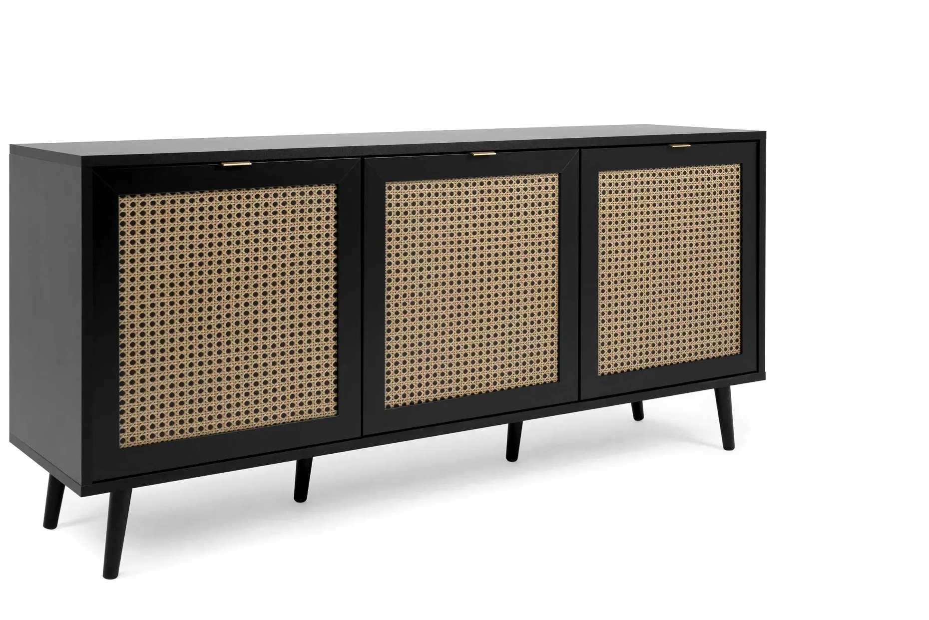 Sideboard Daka 150cm 3 Türen - schwarz/beige