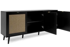 Sideboard Daka 150cm 3 Türen - schwarz/beige
