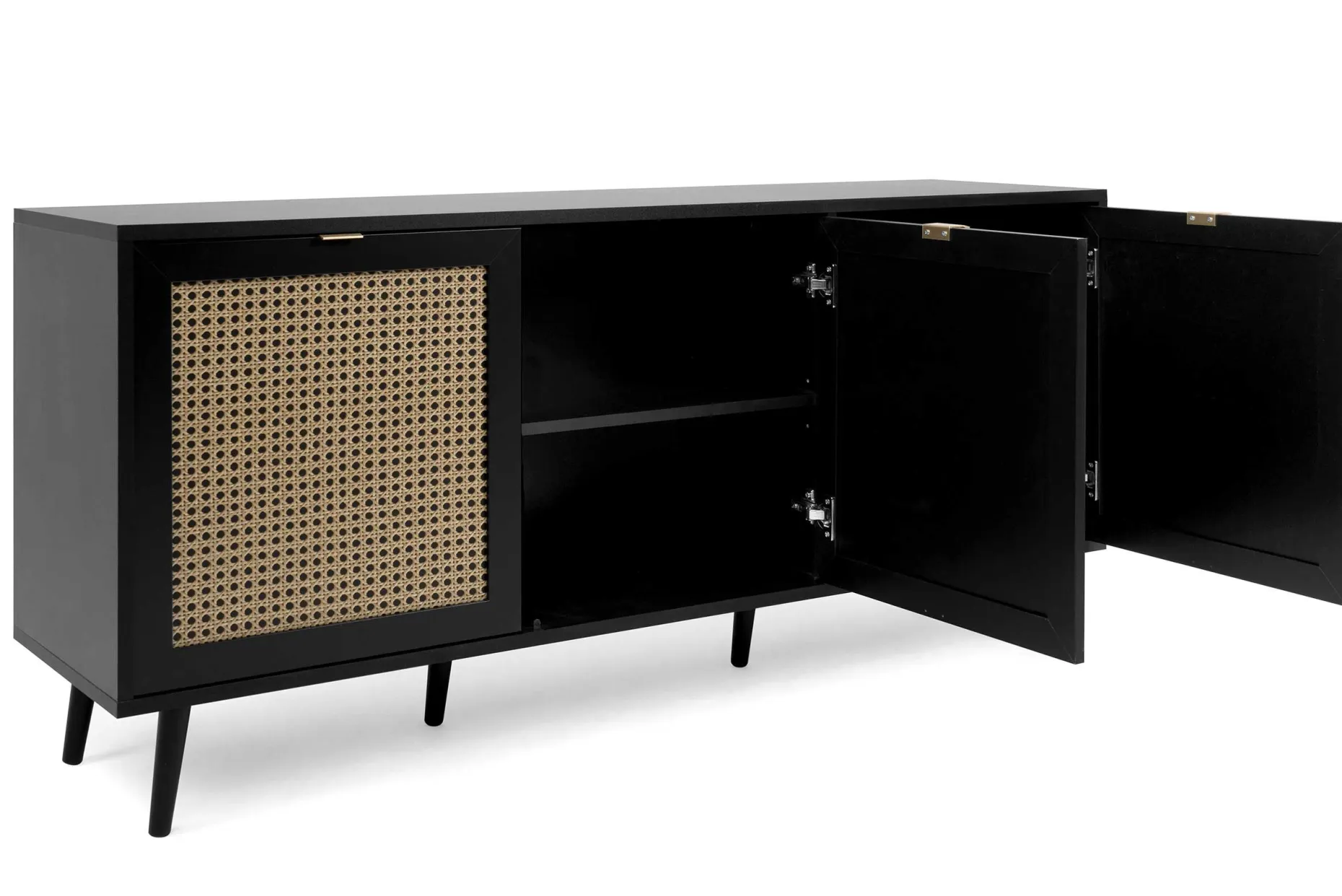Sideboard Daka 150cm 3 Türen - schwarz/beige