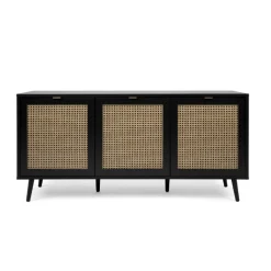 Sideboard Daka 150cm 3 Türen - schwarz/beige