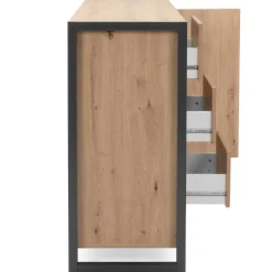 Sideboard Damon 120cm mit 2 Türen und 3 Schubladen - Eiche Dekor/anthrazit