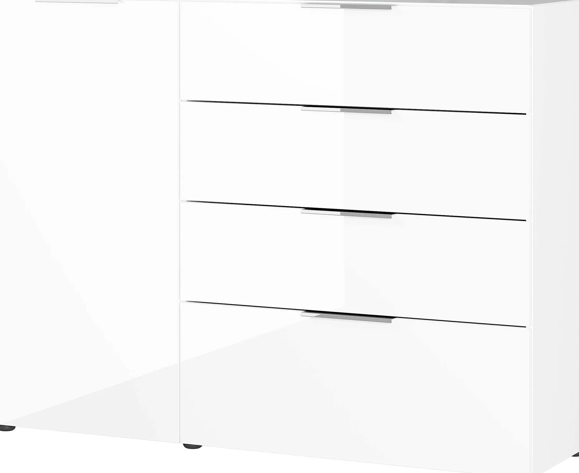 Sideboard Dudek 134cm mit 4 Schubladen und 1 Tür - weiß