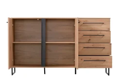 Sideboard Hoggas 159cm 4 Türen und 2 Einlegeböden - Eiche
