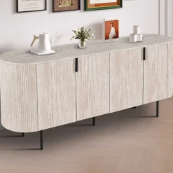 Sideboard Lagos - 200x45x80cm - 4 Türen - Travertin