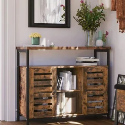 Sideboard Lance 100cm 2 Türen - rustikal braun/schwarz