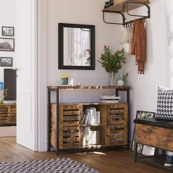 Sideboard Lance 100cm 2 Türen - rustikal braun/schwarz