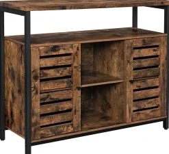 Sideboard Lance 100cm 2 Türen - rustikal braun/schwarz