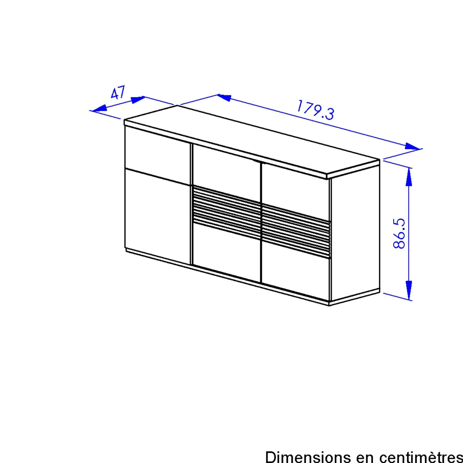 Sideboard Magda | 180 x 47 x 87 cm | Brown High Gloss White