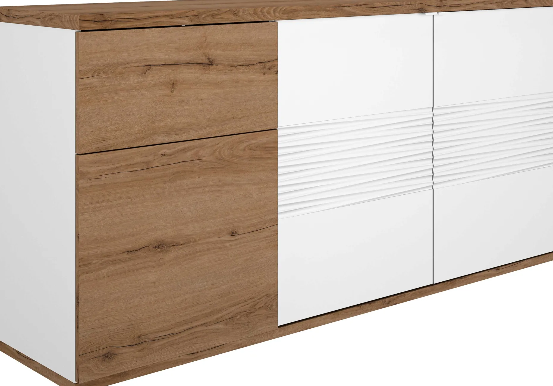 Sideboard Magda | 180 x 47 x 87 cm | Brown High Gloss White