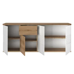 Sideboard Magda | 208 x 47 x 87 cm | Brown High Gloss White