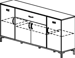 Sideboard Manchester | 180 x 40 x 82 cm | Helvezia Eiche Design